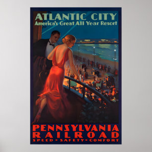 Impressions de vieilles affiches de voyage d'Atlan
