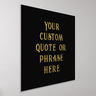 Impressions Dorure 12x12 Black GOLD Citation personnalisée Panneau AR