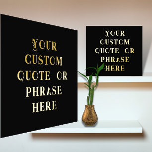 Impressions Dorure 12x12 Black GOLD FOIL Citation personnalisée Verse