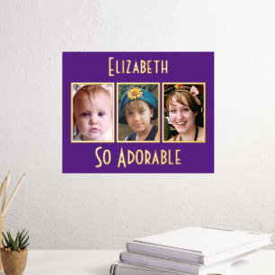 Impressions Dorure 3 photo si adorable ajouter nom or violet