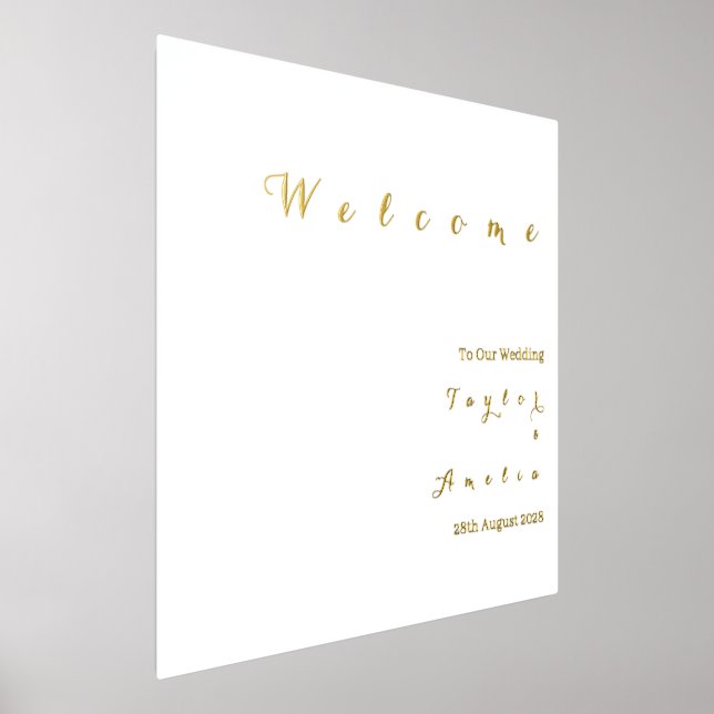 Impressions Dorure Affiche de bienvenue mariage minime véritable huil (Poser)