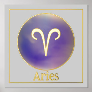 Impressions Dorure Aries Zodiac Blue Aura Gold Fontes