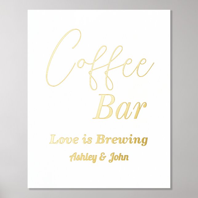 Impressions Dorure Bar à café mariage Gold White (Recto)