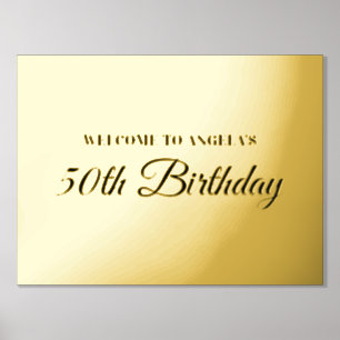 Impressions Dorure Bienvenue pour les 50 ans Gold and Black