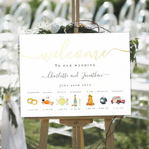 Impressions Dorure Calendrier de mariage français Citrus Or