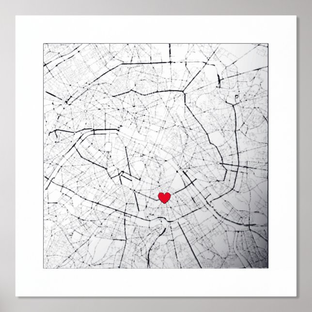 Impressions Dorure Carte de Paris, France Cadeau élégant moderne (Recto)