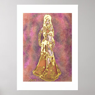 Impressions Dorure Cartes Capricorn Bellydancer