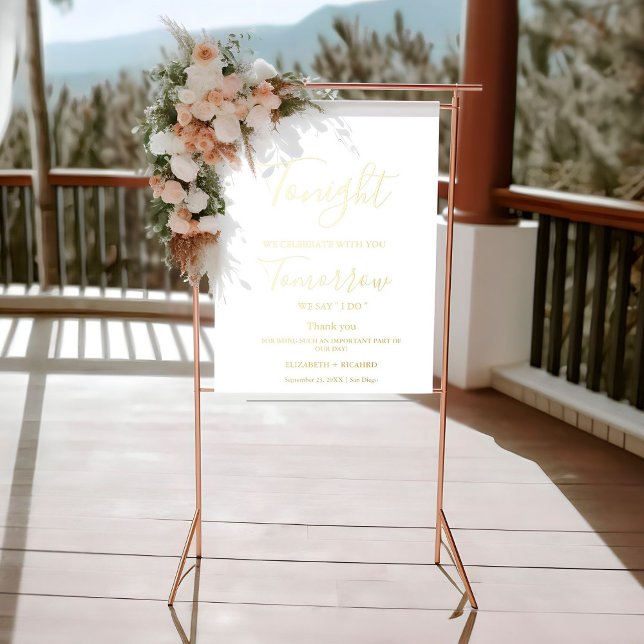 Impressions Dorure Ce soir, nous célébrons la répétition mariage sign (Créateur téléchargé)