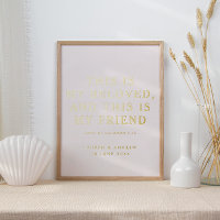 Ceci est bien-aimé Mariage chrétien Blush & Gold