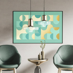 Impressions Dorure Cercles abstraits chic motif d'art mosaïque doré o