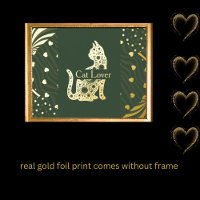 chatte en or de luxe art abstrait réel