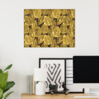 Classy Moderne Abstrait Feuille Art Motif Or