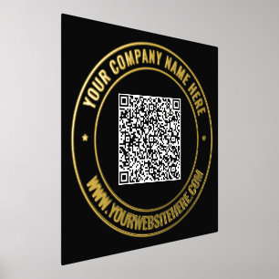 Impressions Dorure Code QR personnalisé Texte Black Gold Foil Imprime