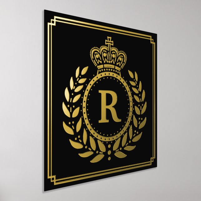Impressions Dorure Couronne Royale Laurel Wreath Monogramme Black Gol (Poser)