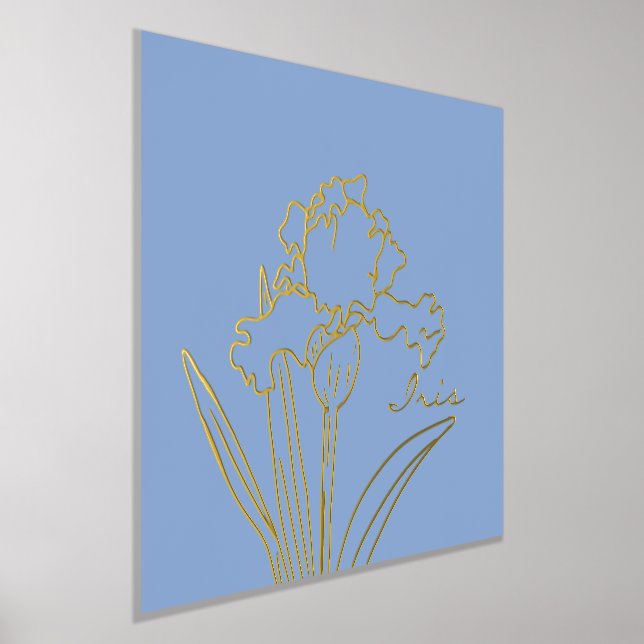 Impressions Dorure Croquis floral moderne Iris Flower Spring (Poser)