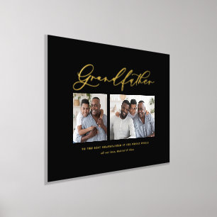 Impressions Dorure Design élégant script photo grand-père feuille cad