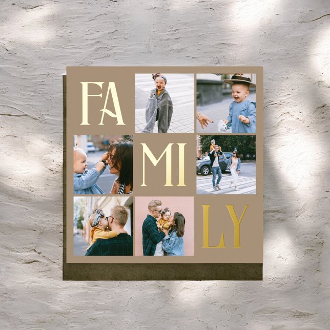 Impressions Dorure Famille Chic Multi Photo Beige (Créateur téléchargé)