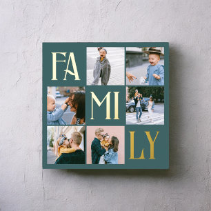 Impressions Dorure Famille Chic Multi Photo Sarcelle