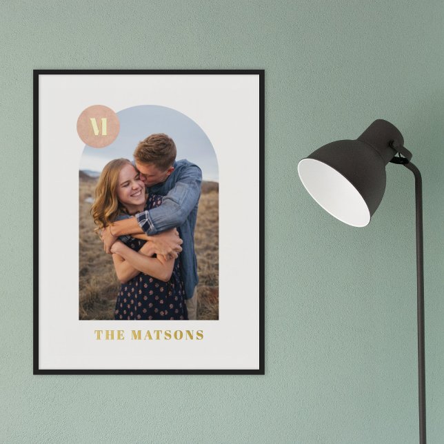 Impressions Dorure Fond Moderne Monogramme Armature Photo Art Imprime (Créateur téléchargé)