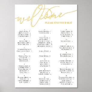 Impressions Dorure Gold Script Welcome Seize Chart N'importe quel évé