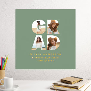 Impressions Dorure Graduation multi photo moderne simple sauge vert