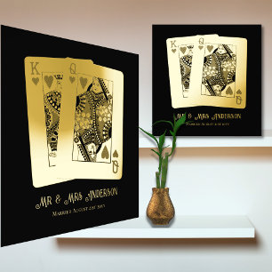 Impressions Dorure King Queen Jouer aux cartes Cadeau du nouvel anniv