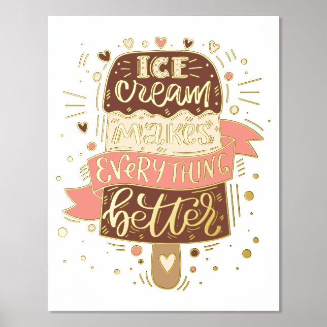 Impressions Dorure La Crème De Glace Rend Tout Mieux - Lettres (Recto)