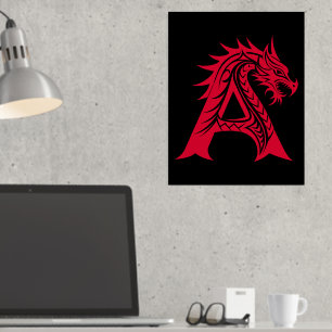 Impressions Dorure LETTRE STYLE Dragon A, Alphabet Dragon, Monogramme