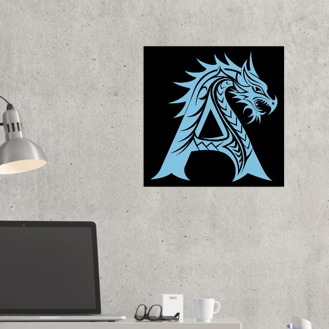 Impressions Dorure LETTRE STYLE Dragon A, Alphabet Dragon, Monogramme (In situ (Bureau 2))