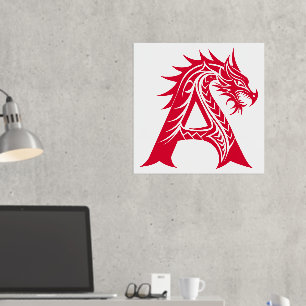 Impressions Dorure LETTRE STYLE Dragon A, Alphabet Dragon, Monogramme