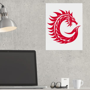 Impressions Dorure LETTRE STYLE Dragon C, Alphabet Dragon, Monogramme