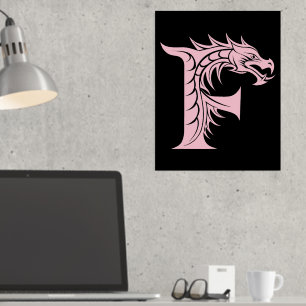 Impressions Dorure LETTRE STYLE dragon F, Alphabet dragon, Monogramme