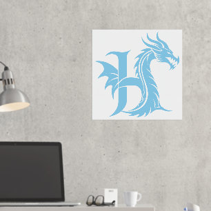 Impressions Dorure LETTRE STYLE Dragon H, Alphabet Dragon, Monogramme