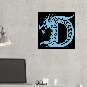Impressions Dorure LETTRE STYLÉE D Dragon, Alphabet Dragon, Monogramm