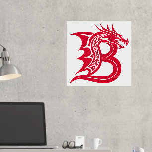 Impressions Dorure LETTRE STYLÉE DE Dragon B, Alphabet DE Dragon, Mon
