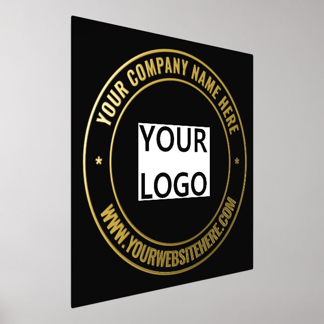 Impressions Dorure Logo de l'entreprise personnalisée Texte Black Gol (Poser)
