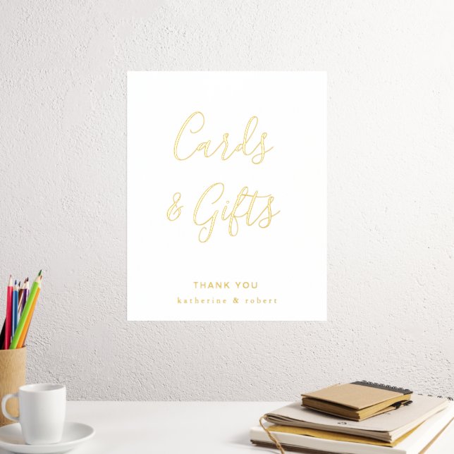 Impressions Dorure Mariage de cartes et cadeaux Gold White (In situ (Bureau 2))