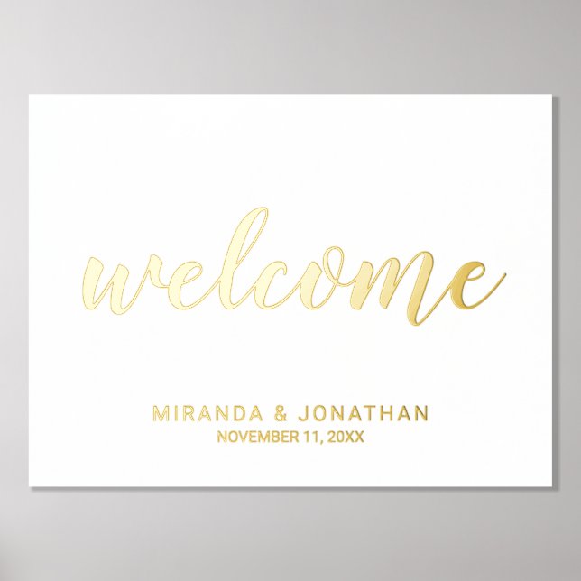 Impressions Dorure Mariage de script moderne Welcome Gold (Recto)