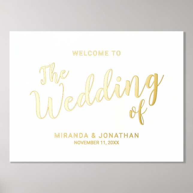 Impressions Dorure Mariage de script moderne Welcome Gold (Recto)
