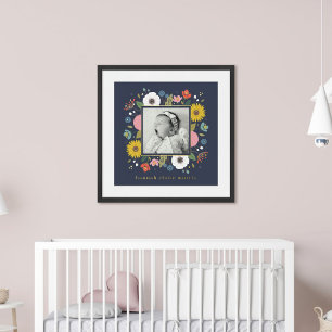Impressions Dorure Marine Foil Floral Girl's Nursery Photo Art Imprim