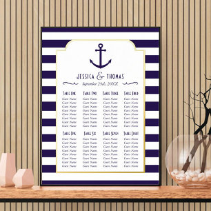 Impressions Dorure Marine nautique et White Stripe Ancre Mariage réel