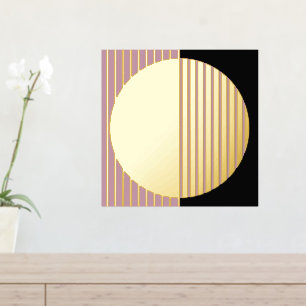 Impressions Dorure Mauve Blush Rose Noir Cercles rayés Art Or
