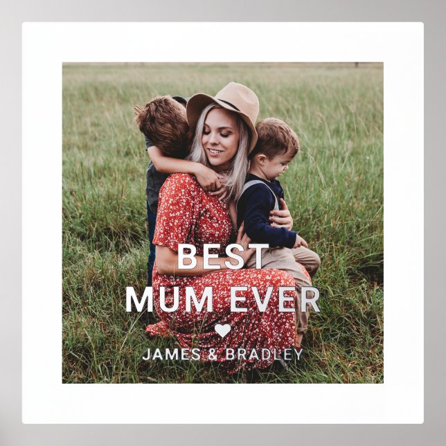 Impressions Dorure MÊME MEILLEURE MUM JAMAIS Coeur Fête des Mères Pho (Recto)