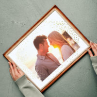 Minuscules Étoiles Modernes Photo Personnalisée Or