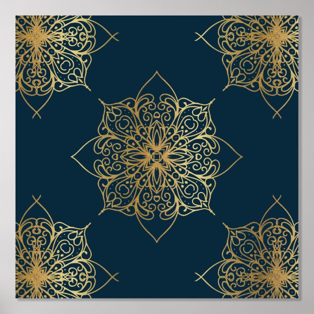 Impressions Dorure Modèle Mandala Damask Or (Recto)