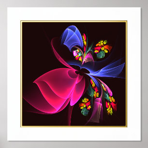 Impressions Dorure Moderne coloré Floral Abstrait Art Motif #06