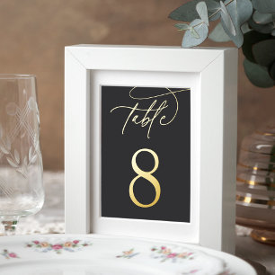 Impressions Dorure Numéro de table Framable du script Gold Foil