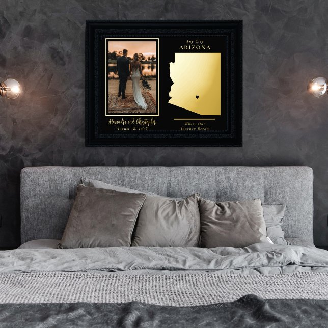 Impressions Dorure Où notre voyage a commencé Arizona photo Mariage (Créateur téléchargé)