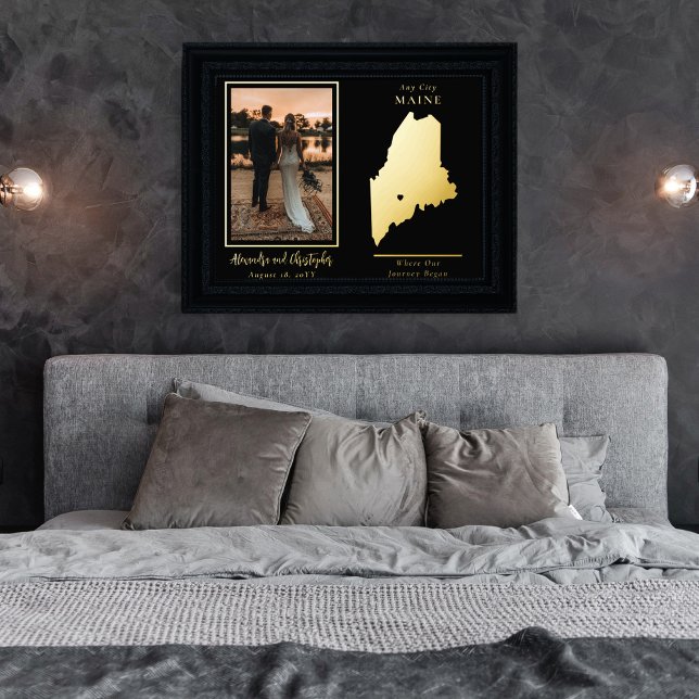 Impressions Dorure Où Notre Voyage A Commencé Maine Photo Mariage (Créateur téléchargé)