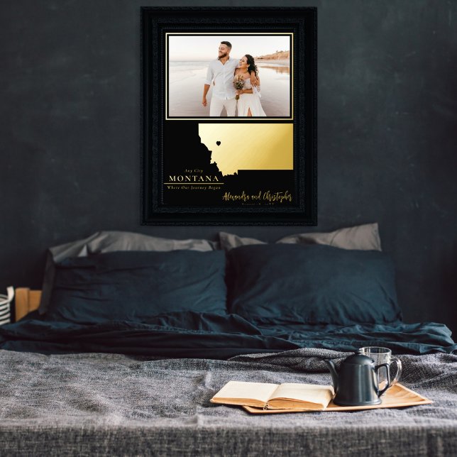 Impressions Dorure Où Notre Voyage A Commencé Montana Photo Mariage (Créateur téléchargé)